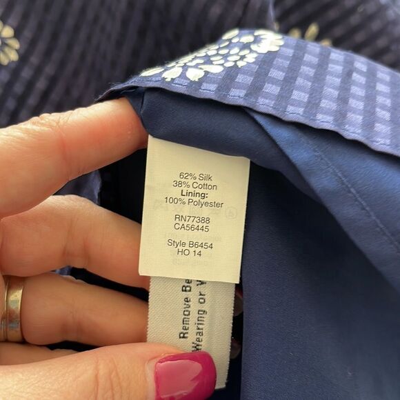 Madewell Navy Skyscape Flowerstamp Shift Dress XS - Picture 3 of 5